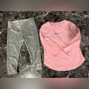 Nike long sleeve with grey pants set size 12M